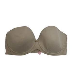 Victoria's Secret 34C Bra Multi-Way Strapless NO STRAPS Push Up Underwire Beige‎